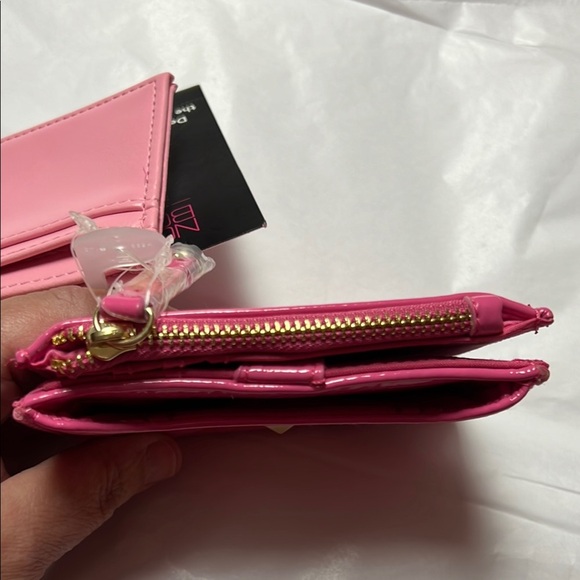 Pink Patent PU Leather Wallet with stud detail - Picture 7 of 7
